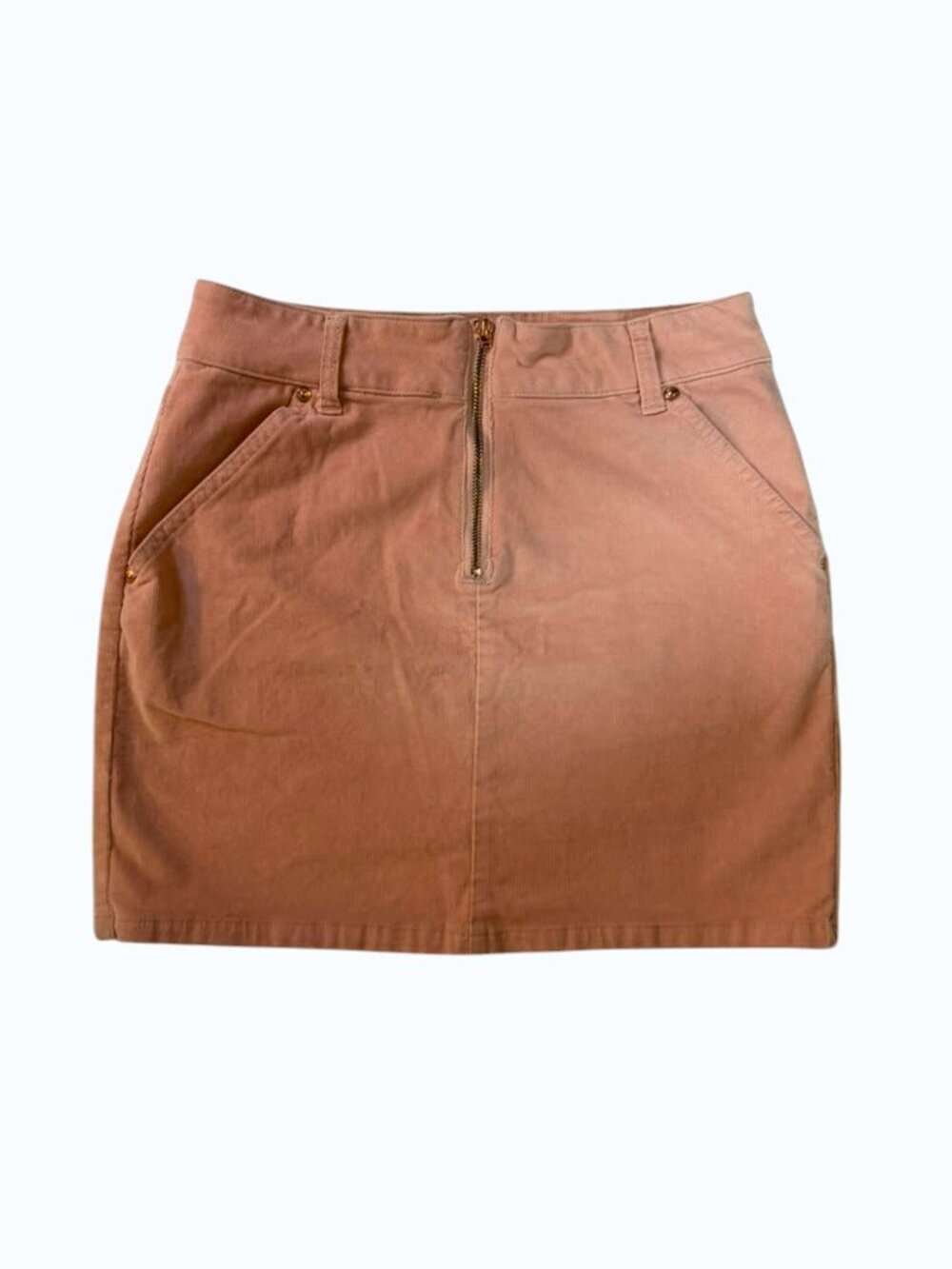 Guess Women's Medium Pink Stretch Mini Skirt Cotton Zip Front Casual Y2K.